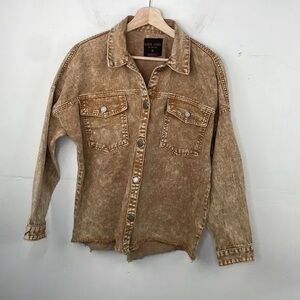 Blank NYC Brown Washed Denim Jacket